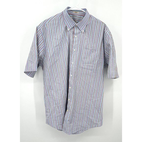 Peter Millar Striped Button Down Short Sleeve Shirt Colorful Mens Sz XL - Picture 1 of 5